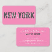 Moderne, hochrosa Makeup-Künstlerskriptschrift Visitenkarte (Vorne/Hinten)