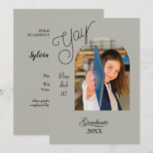 Moderne Hochschulabschluss-Ankündigung mit Foto Karte