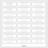 Moderne Hochzeit 24 Gäste, individuelle Adressetik Aufkleber (Blatt)