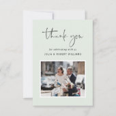 Moderne Hochzeit 2 Foto Dankeschön Karte (Vorderseite)