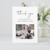 Moderne Hochzeit 2 Foto Dankeschön Karte (Stehend Vorderseite)