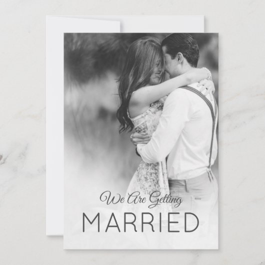 Moderne Hochzeit 2 Foto Elegant Schwarz-weiß Einladung (Vorderseite)