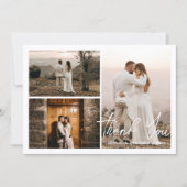 Moderne Hochzeit 3 Fotos Collage danke Mitteilungskarte (Vorderseite)