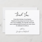 Moderne Hochzeit 3 Fotos Collage danke Mitteilungskarte (Rückseite)