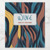 Moderne Hochzeit Abstraktes Wavy Fire Einfache Far Weinetikett (Einzelnes Label)