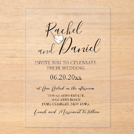 Moderne Hochzeit Acryleinladungen