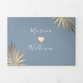 Moderne Hochzeit am Blue Beach Dreifach Gefaltete Einladung (Cover)