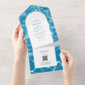 Moderne Hochzeit am Blue Ocean Beach All In One Einladung (Abreißen)