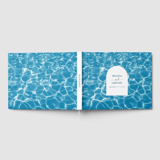 Moderne Hochzeit am Blue Ocean Beach Gästebuch (Voll)