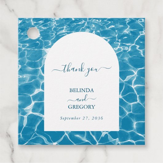 Moderne Hochzeit am Blue Ocean Beach Geschenkanhänger (Vorderseite)