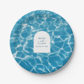 Moderne Hochzeit am Blue Ocean Beach Pappteller (Vorderseite)