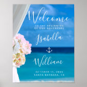 Moderne Hochzeit am Blue Ocean Beach Poster (Vorne)