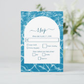 Moderne Hochzeit am Blue Ocean Beach RSVP Karte (Stehend Vorderseite)
