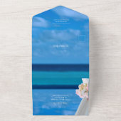 Moderne Hochzeit am Blumenmeer All In One Einladung (Außenbereich)