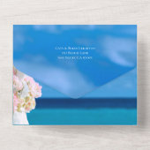 Moderne Hochzeit am Blumenmeer All In One Einladung (Rückseite)