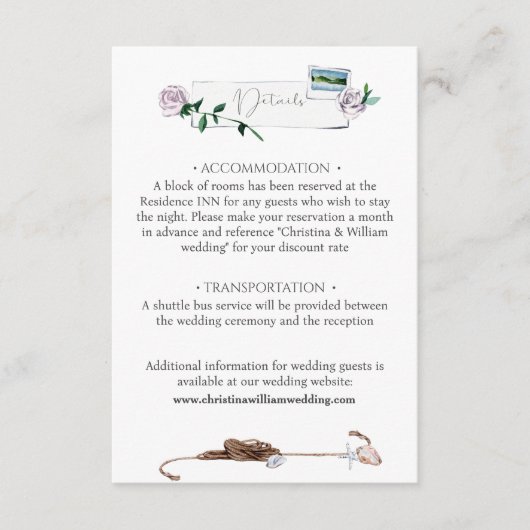 Moderne Hochzeit am Küstenstrand Begleitkarte (Vorderseite)