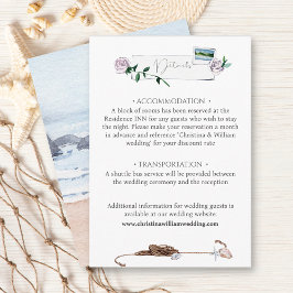 Moderne Hochzeit am Küstenstrand Begleitkarte