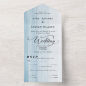 Moderne Hochzeit am Strand All In One Einladung (Innen Boden)