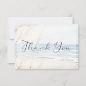 Moderne Hochzeit am Strand Dankeskarte (Vorderseite)