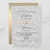 Moderne Hochzeit am Strand Einladung (Vorne/Hinten)