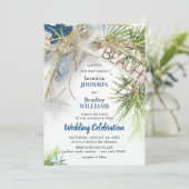 Moderne Hochzeit am Strand Einladung (Stehend Vorderseite)