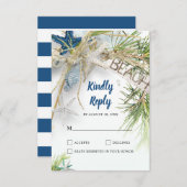 Moderne Hochzeit am Strand RSVP Karte (Vorne/Hinten)