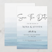 Moderne Hochzeit am Strand Save The Date (Vorne/Hinten)