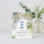 Moderne Hochzeit am Strand Save The Date (Stehend Vorderseite)