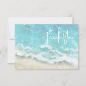 Moderne Hochzeit am Strand von Aquarell Dankeskarte (Vorderseite)