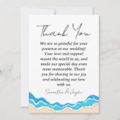 Moderne Hochzeit am tropischen Strand dank Karten (Vorderseite)