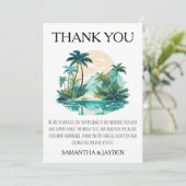 Moderne Hochzeit am tropischen Strand dank Karten (Stehend Vorderseite)