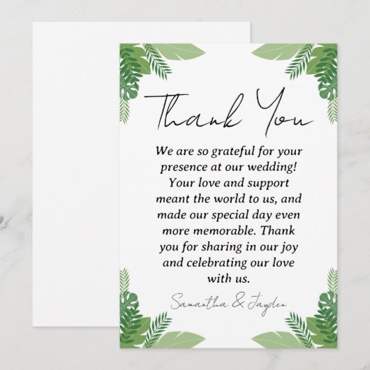 Moderne Hochzeit am tropischen Strand dank Karten (Vorne/Hinten)