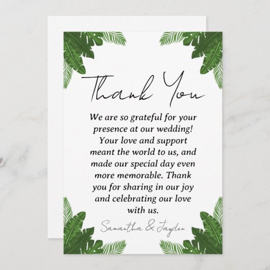 Moderne Hochzeit am tropischen Strand dank Karten (Vorne/Hinten)