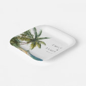 Moderne Hochzeit am tropischen Strand Pappteller (Gewinkelt)