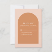Moderne Hochzeit Arch Blush Pink und Terracotta RSVP Karte (Vorderseite)