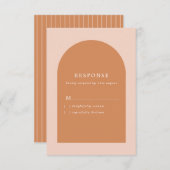 Moderne Hochzeit Arch Blush Pink und Terracotta RSVP Karte (Vorne/Hinten)