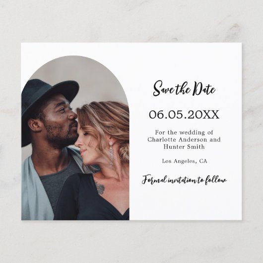 Moderne Hochzeit Arch Foto Das Datum Flyer (Vorne)
