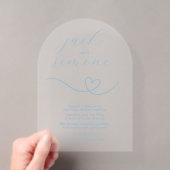 Moderne Hochzeit | Arch Invites | Babyblau Acryleinladungen (Insitu (Handheld))
