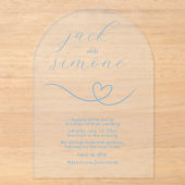 Moderne Hochzeit | Arch Invites | Babyblau Acryleinladungen (Vorderseite)