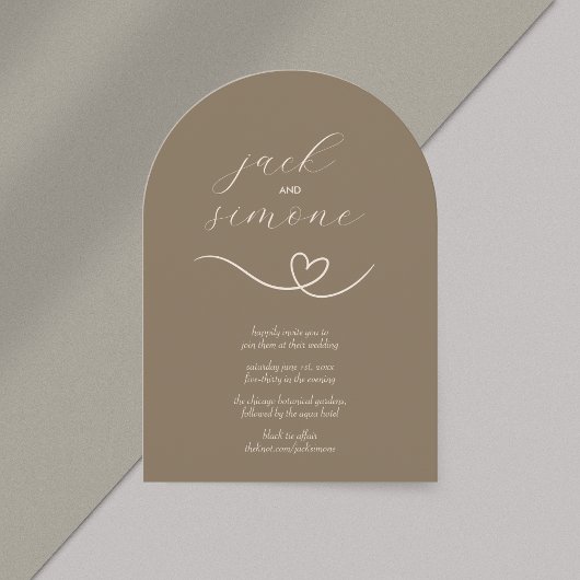 Moderne Hochzeit | Arch Invites | Dunkelneutral Einladung