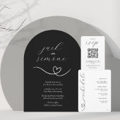 Moderne Hochzeit | Arch Invites | Weiß auf Schwarz Einladung