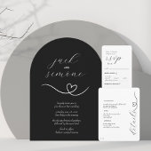 Moderne Hochzeit | Arch Invites | Weiß auf Schwarz Einladung