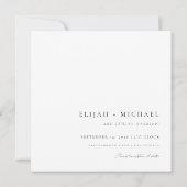 Moderne Hochzeit auf dem eleganten Foto Square Save The Date (Rückseite)