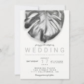 Moderne Hochzeit auf dem Silberblatt Einladung (Vorderseite)