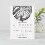 Moderne Hochzeit auf dem Silberblatt Einladung (Stehend Vorderseite)