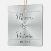 Moderne Hochzeit aus gebürstetem Metall Keramikornament (Links)