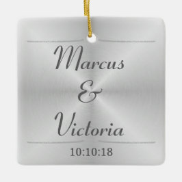 Moderne Hochzeit aus gebürstetem Metall Keramikornament