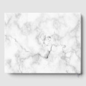 Moderne Hochzeit aus weißem Marmor - Silberner Gli Gästebuch (Rückseite)