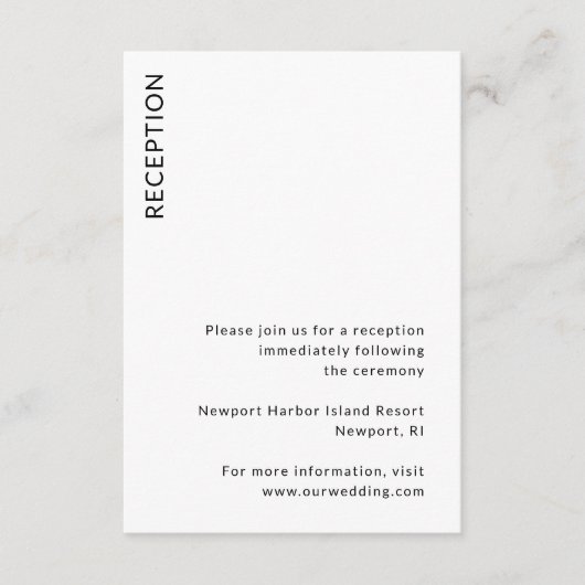 Moderne Hochzeit Begleitkarte (Vorderseite)