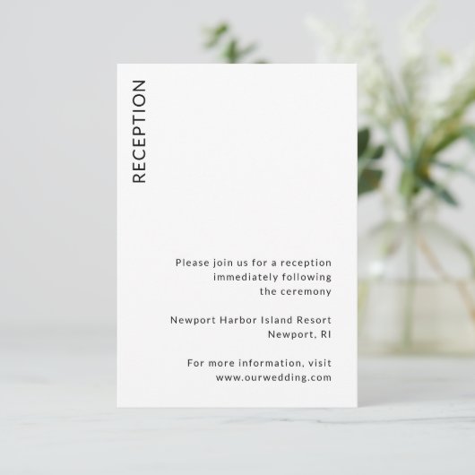 Moderne Hochzeit Begleitkarte (Stehend Vorderseite)